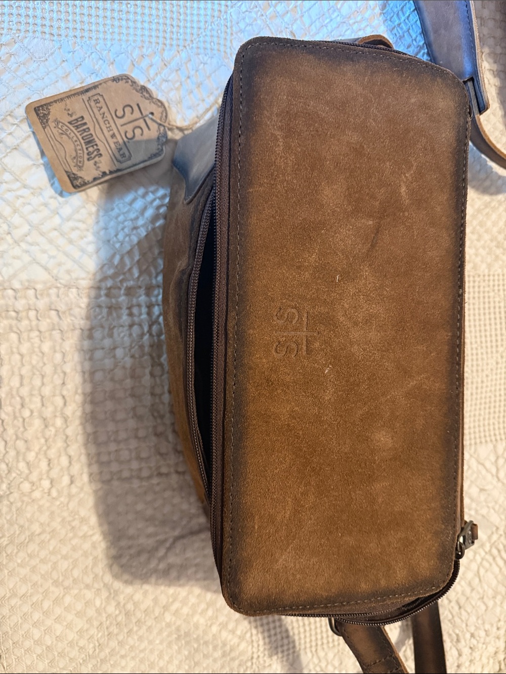 STS Ranchwear Brown Leather Men's or Women’s Toiletry Bag